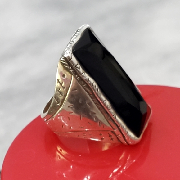 Silpada 925 Sterling Silver Black Onyx Black Tie Ring R2891 - Picture 3 of 9
